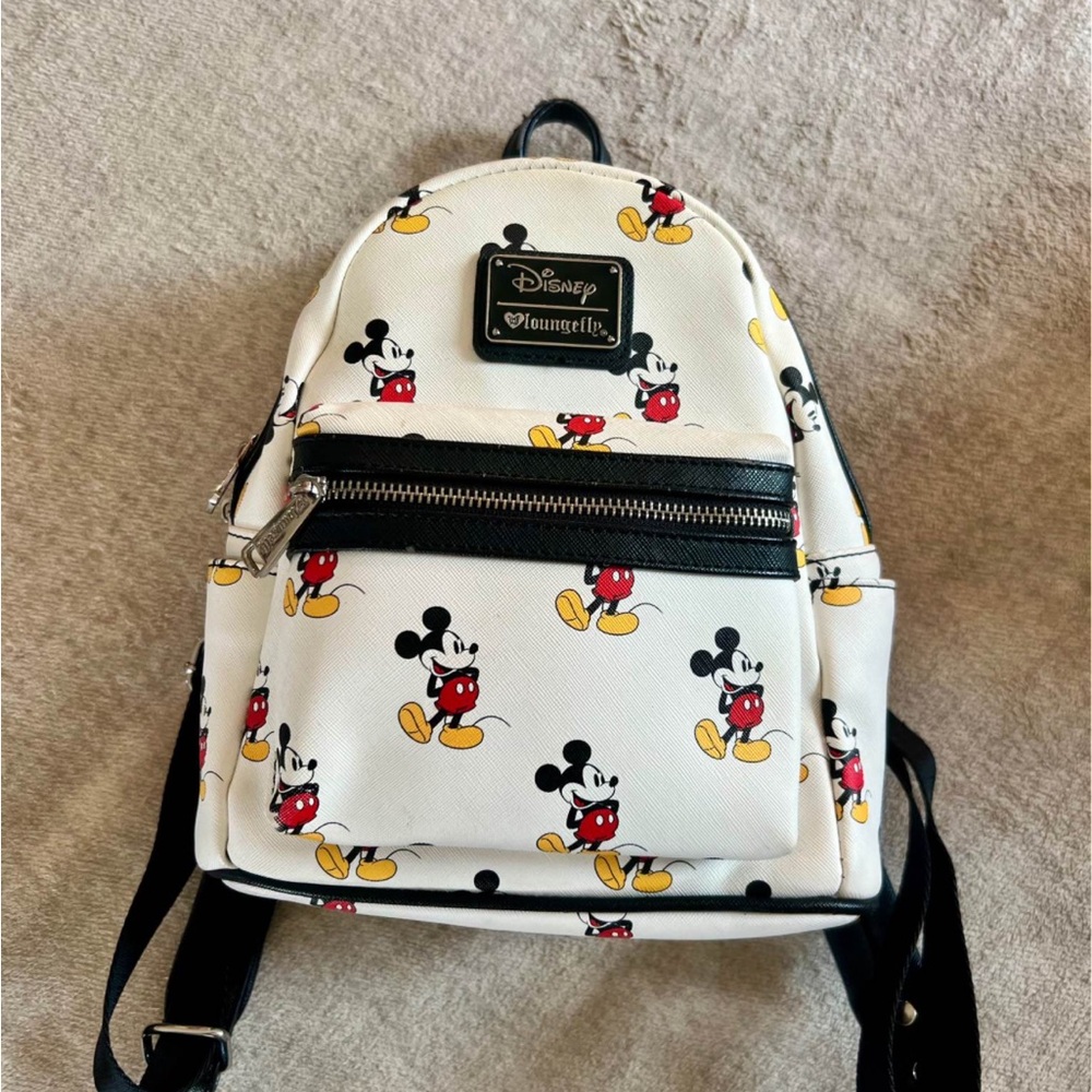 Loungefly Disney Mickey Mouse White and Black Backpack